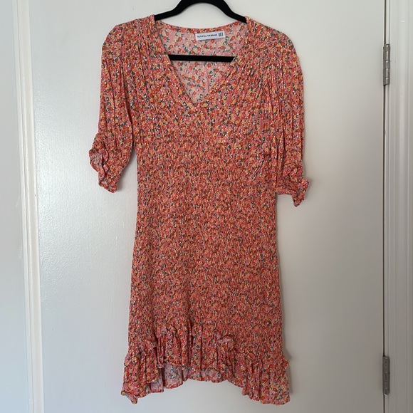 Faithfull the Brand Margherita Smocked Floral Mini Dress, Size 4 - Picture 4 of 15